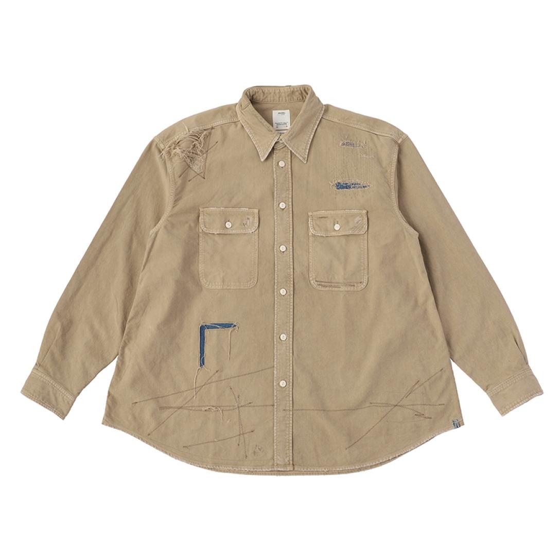 最終値下げ】visvim CANAAN shirt L/S khaki - トップス