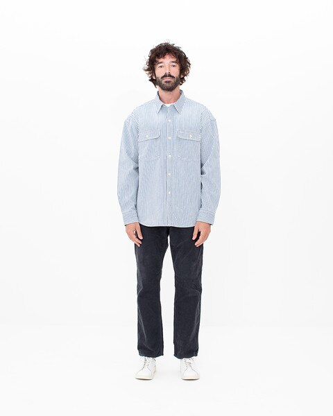 SS LANGER SHIRT HICKORY DMGD | Visvim Official North American Web 